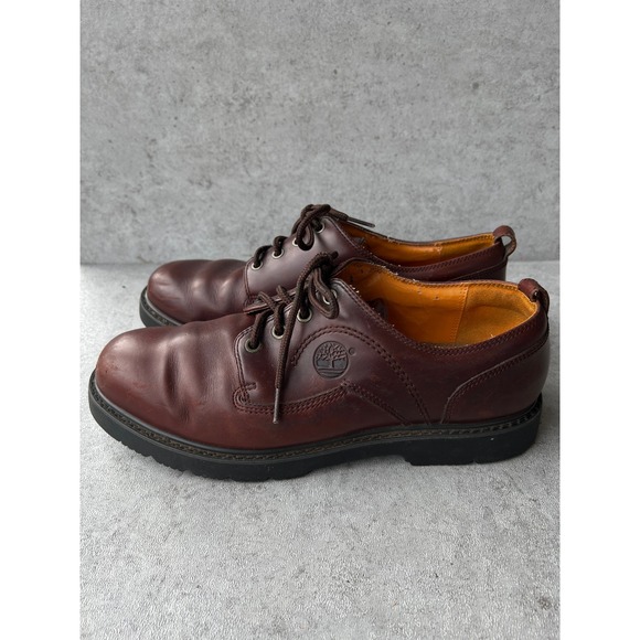 Timberland Mens 11.5 Waterproof Leather‎ Oxford Shoes Brown Career Academia main image 5